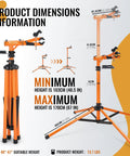 Heavy Duty Four Legged Bike Repair Stand With 176 Lb Capacity Height Adjustable From 40.5 To 67 Inches with dimensions