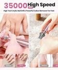 Badass Cordless Nail Drill Delivers 35000RPM Electric File For manicure and callus removal before and after results.