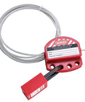 Rock Solid Adjustable Lockout Tagout Cable Locks Six Foot Steel Security Cables With Vinyl Coating for valves and breakers.
