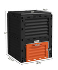 Backyard Garden Compost Bin 80 Gallon Large Capacity Outdoor Composter With Dope Aeration System And Easy Assembly In Orange