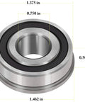 10 Pcs Flanged Ball Bearing Set Three Quarters Inch Inner Diameter And One And Three Eighths Inch Outer Diameter Lawn Mowers Wheelbarrows Carts Hand Trucks Replacement 532009040 AM118315 AM127304 10513 251210 Chromium Steel Built Roll Duty, 3/4 x 1-3/8 in