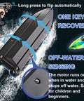 Bottom view of Kid And Adult Friendly RC Boat With Dope LED Lights Fast Up To 15 Kilometers Per Hour 2 4G Remote Control