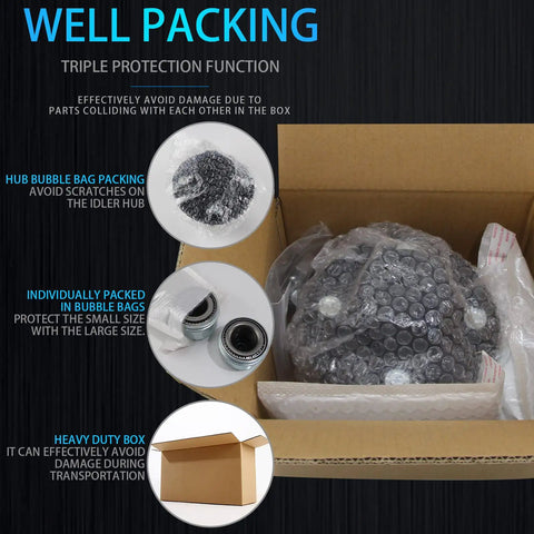 Trailer Hub Kit 4 On 4 Inch 2000 Lb Axle 4 Lug Fits 1 In And 1-1/16 In Spindle With Extra Dust Cap and bubble packing