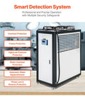 Front view of Air Cooled Water Chiller 5 Ton Portable Industrial Cooling Unit With 5HP Compressor 53L Stainless Steel Tank
