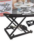 Electric Coffee Lift Table With Height Adjustable Scissor Mechanism saves space, sturdy metal frame, detailed scissor mechanism view.