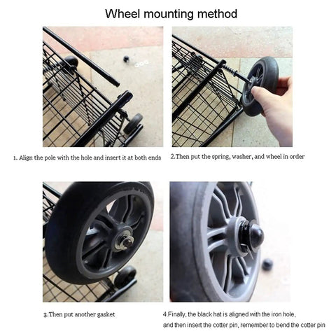 Lightweight Folding Shopping Cart With Swivel Wheels Aluminum Utility Trolley For Groceries No Sweat Moving Roll Smooth On Pavement Quick Fold Up Pack Away Backseat Ready