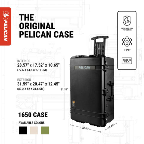1650 Hard Case With Customizable Pick N Pluck Foam, Waterproof And Bombproof Gear Storage for Cameras, Electronics, and Travel