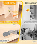 5 Pack Soft Close Cabinet Dampers For Overlay, Face Frame, And Frameless Hinges, Easy Side Mount Install, Smooth Slow Closing, Hidden Concealed Mechanism, 35N Door Buffer Replacement Hardware For Cabinets shown on cabinet hinge