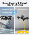 Kid Friendly Camera Drone With Built In 4.5 Inch Live Display Controller demonstrating stable hover with optical flow