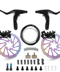 Rock Solid Rear Brake Kit With Mechanical Linear Pull Disc Caliper And 160mm G3 Rotor, includes black calipers and rotor for mountain bikes.