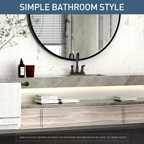 4 Inch Centerset Bathroom Sink Faucet With 2 Handles Chrome Finish, Durable SUS304 Stainless Steel on modern vanity