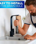 Man installing Stainless Steel Bar Sink Overflow Pipe 7.48 Inches Long with Chrome Finish in kitchen sink