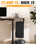Big Time Space Saver Heavy Duty Clamp Under Computer Tower Stand adjusts to CPU cases, compact mount lifting PC tower off floor.