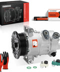 Replacement AC Compressor With Integrated Clutch Six Groove Pulley For Dodge Caliber Jeep Compass 2007 To 2009 with installation kit.