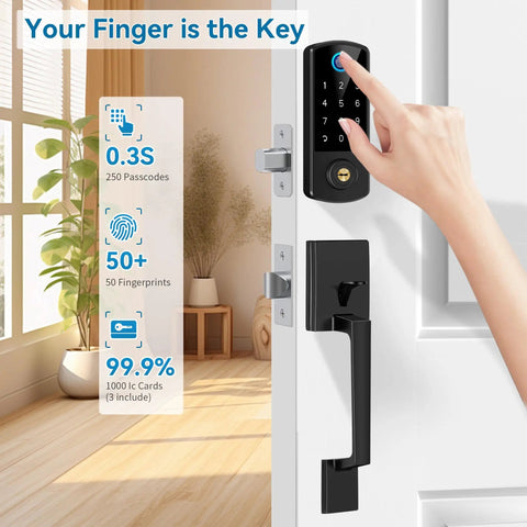 Slick Smart Home Upgrade Hella Secure Fingerprint Keyless Entry Deadbolt With Bluetooth App Control Auto Lock Anti Peep Code Usb C Emergency Backup Top Shelf Door Hardware For Lazy Nights And Busy Days