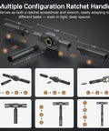 Multiple configuration ratchet handle for All In One 42 In 1 Magnetic Screwdriver Set With Ratchet Handle And Detachable Grip S2 Steel Bits.