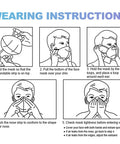 Step-by-step guide to wear a Kid Friendly KN95 Face Mask 25 Pack For Children With 5 Layer Cup Design And Adjustable Ear Loops