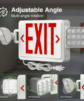 2 Pack Red Exit Signs With Emergency Lighting And 90 Minute Battery Backup, Built Tough Flame Resistant Shell, No Hassle Plug In Cord For Solid Business Safety Compliance with adjustable emergency lighting and 340° rotation.