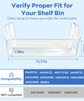Two Pack Refrigerator Door Bin Shelves For Side By Side Models Fits Frigidaire Electrolux Bottom Door Slots Clear Double Unit