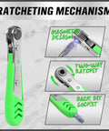 232-Piece Ultimate Screwdriver Bit Set For Impact Drivers And Wrenches With Cr-V Steel showing ratchet wrench details