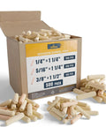 Top Shelf Kiln Dried Birch Dowel Pins, Rock Solid Fluted Wood Rods in a 500-piece assortment kit for furniture repair.