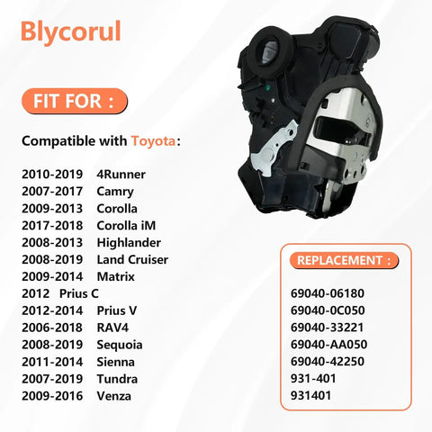 Front Right Passenger Side Door Lock Actuator Motor For Toyota And Lexus Fits 4Runner Tundra Camry RAV4 Sequoia Sienna Scion