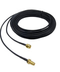 alt_tag Male To Female 33Ft Coax Extension Cable RG174 Low Loss Antenna Extender Dope For SDR WiFi GPS LTE 4G 5G Security Cameras And Network Systems With High Speed Signal Transfer, showing coiled cable with SMA connectors.