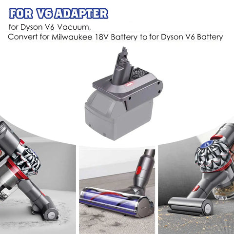 V6 Dyson Battery Adapter For Milwaukee 18V Battery M18 To Dyson V6 Converter with vacuum cleaner attachments