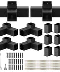 Heavy Duty 4x4 Pergola Bracket Kit For DIY Projects, 3 Way And 4 Way Corner Brackets, Weatherproof 13 Gauge Steel, 12 Piece Set