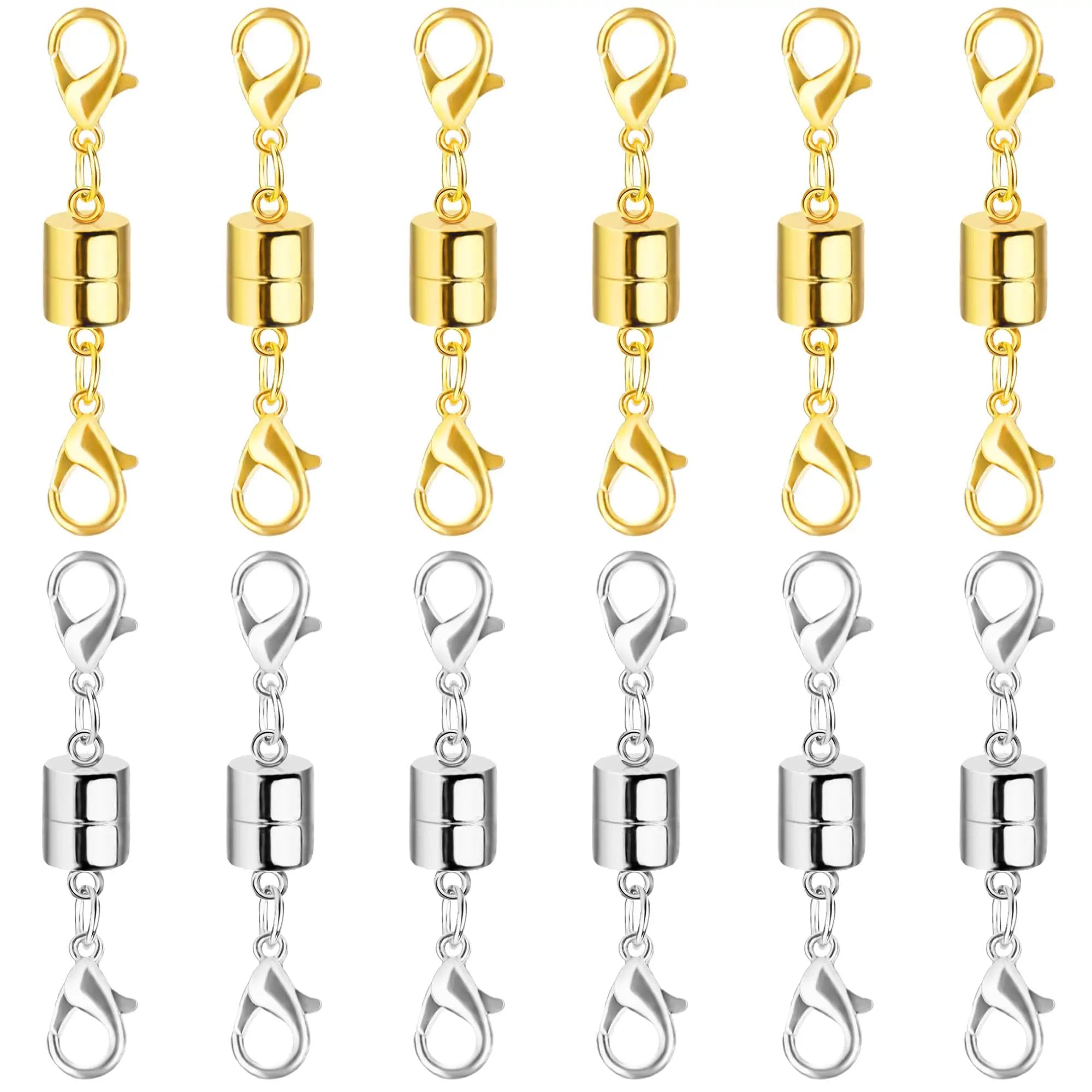 Magnetic Necklace Clasp Set, 14K Gold/Silver Extenders ✓