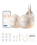 Heated Wearable Breast Pump S1 With HeatFlow Technology, Hands Free And Ultra Portable, Boosts Output By 30 Percent, Spa Like Warmth, Quiet, Mom Friendly, Discreet, Easy To Use, Perfect For On The Go Pumping with app, bag, inserts, cable