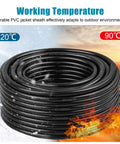 Solid Copper 18 Gauge 9 Conductor Sprinkler Wire 100 Feet Heavy Duty With UV Resistant PVC Jacket in temperature range display