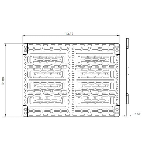 Rock Solid 10 Inch Universal Mounting Plate with Heavy Duty Ratchet Clamps, 10x13.19 inches, durable material, detailed design.