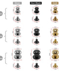 Badass Chicago Screws And Button Head Stud Rivets Sweet Top Tier Fasteners For Leathercraft Diy Crafts featuring 6mm, 8mm, 10mm options in silver, gun black, and gold.
