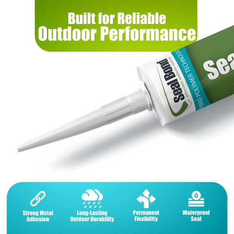 Gutter And Seam Sealant White For Weatherproofing And Flexible Bonding 100 Percent Solids No Shrinkage Safe To Use