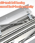 Badass Heavy Duty Steel Drawer Slides With Smooth As Butter Soft Close Glide For Extendable Desk Cabinet Hardware showing multi-track ball bearing design.