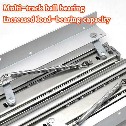 Badass Heavy Duty Steel Drawer Slides With Smooth As Butter Soft Close Glide For Extendable Desk Cabinet Hardware showing multi-track ball bearing design.