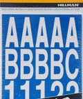 Self-Adhesive Die-Cut Letters And Numbers Kit In White, 2 Inch, DIY Signage For Home And Office packaging close-up
