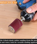 187 Piece Sanding Drum Kit For Drill And Drill Press With Grit Sleeves And Rubber Drums smooth rotary sanding drum in use.