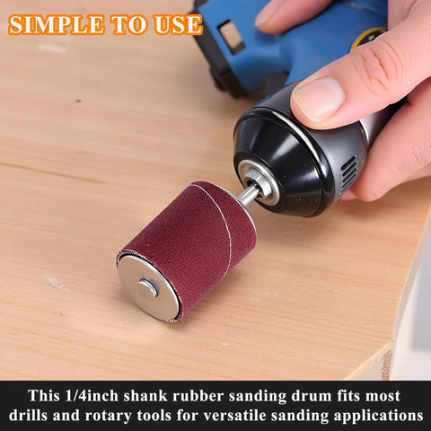 187 Piece Sanding Drum Kit For Drill And Drill Press With Grit Sleeves And Rubber Drums smooth rotary sanding drum in use.