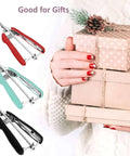 Gift-wrapped Go To 2 Tbsp Cookie Scoop Ice Cream Scooper With Trigger Release 18 8 Stainless Steel in red, teal, and black handles.