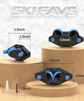 Sleek Ski Wall Mount And Snowboard Storage Rack For Garage Walls Featuring Scratch Guard Rubber Grips And Multi Pole Side Hooks For A Badass Winter Setup 1 Pack, dimensions shown.