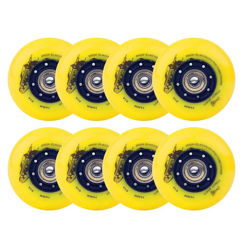 Inline Skate Wheels 85A 72mm And 76mm Set For Outdoors And Indoors Tough As Nails PU Wheels With Smooth Bearings Luggage Replacement Wheels 8 Pack