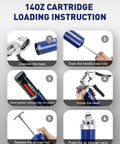 Heavy Duty Pistol Grip Grease Gun Kit 14oz Mini Grease Gun With 6000 PSI Leakproof Seal loading instructions diagram