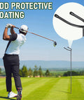 Golfer on course with U Shaped Golf Club Holder Set Two Pack That Keeps Your Clubs Clean Dry And Visible Detachable Metal Stand