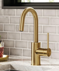 Oletto Single Handle Kitchen Bar Faucet With QuickDock Top Mount Install No Fuss In Spot Free Antique Champagne Bronze Finish