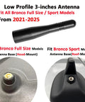 Slick Low Profile 3 Inch Short Antenna Replacement For Bronco 2021 2022 2023 2024 2025 2026 With Great Reception Car Wash Safe Easy Install