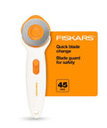 45mm Rotary Cutter For Fabric, Cuts Through Multiple Layers, Left Or Right Handed, Easy Safe Blade Change, Premium Steel Precision Tool