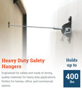 Anti Tip Furniture Anchors For Dresser, Bookshelf and Cabinet Safety, showing wall strap secured to wood stud, holds up to 400 lbs