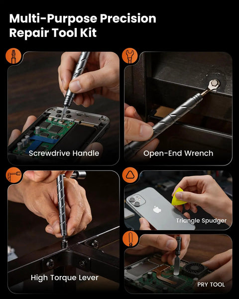 Slick Pocket Compact Precision Magnetic Screwdriver Set With Foldable Cube Case For Phone Laptop Switch And Gaming Rig Repairs in use